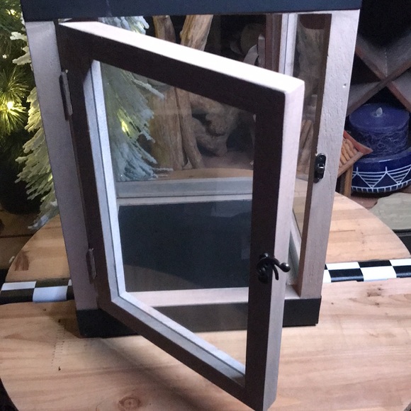 Pottery Barn Candle Luminary Levi Mango Wood Hinged Door Lantern - Size Small - Picture 10 of 16